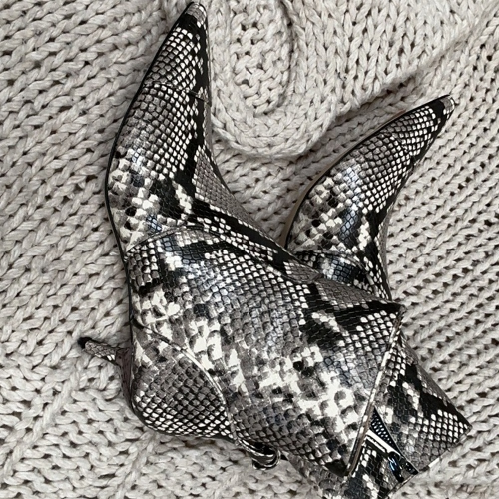 Michael Kors Black and Gray Snakeskin Ankle Boots - Picture 2 of 5